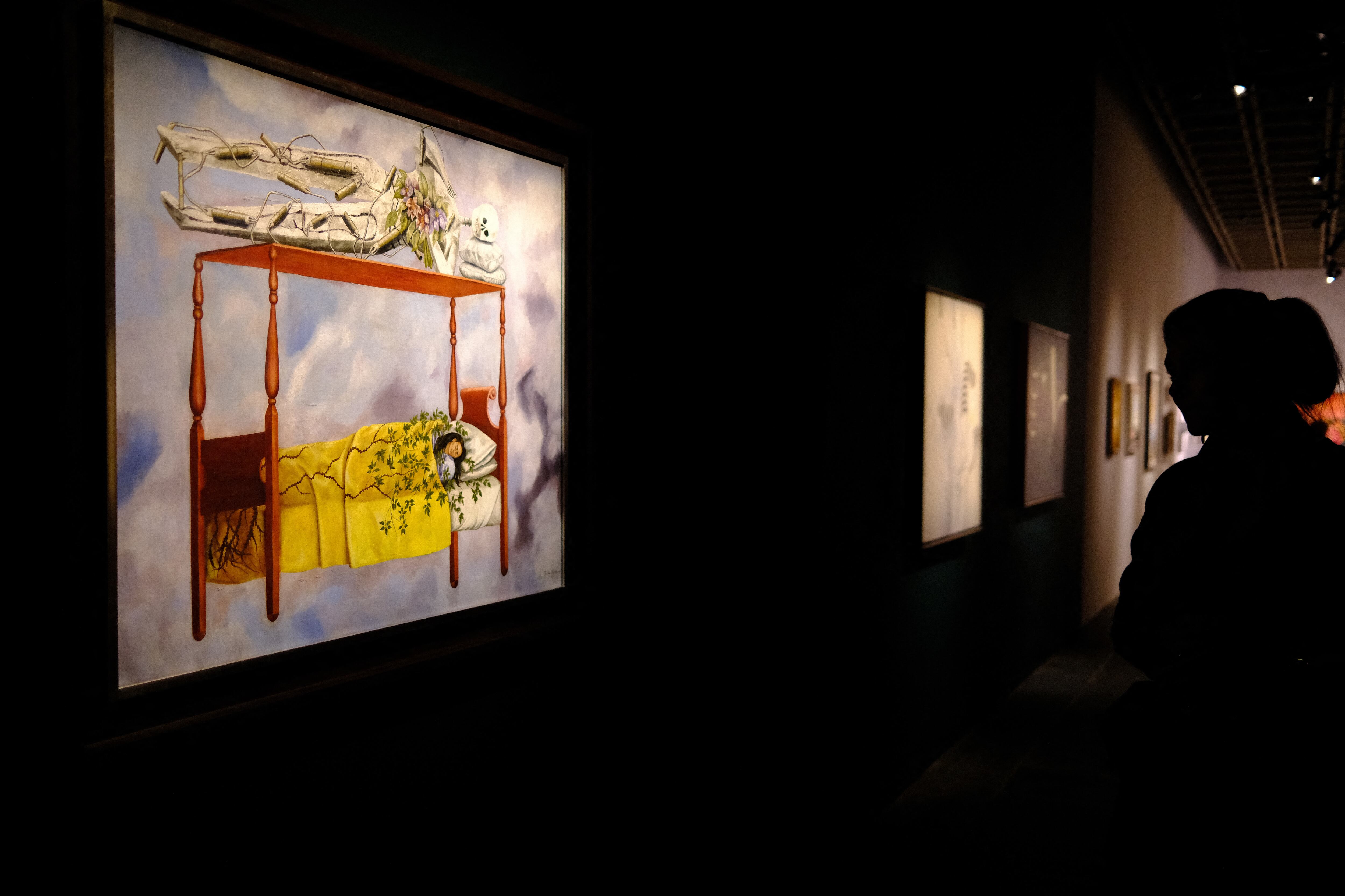 "El Sueno" by Frida Kahlo is pictured at Sotheby�s Marquee Sales Series in New York on November 8, 2025. (Photo by CHARLY TRIBALLEAU / AFP) / RESTRICTED TO EDITORIAL USE - MANDATORY MENTION OF THE ARTIST UPON PUBLICATION - TO ILLUSTRATE THE EVENT AS SPECIFIED IN THE CAPTION