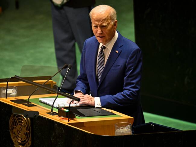 New York (United States), 19/09/2023.- United States President Joe Biden addresses the delegates during the 78th session of the United Nations General Assembly at United Nations Headquarters in New York, New York, USA, 19 September 2023. (Estados Unidos, Nueva York) EFE/EPA/MIGUEL RODRIGUEZ
