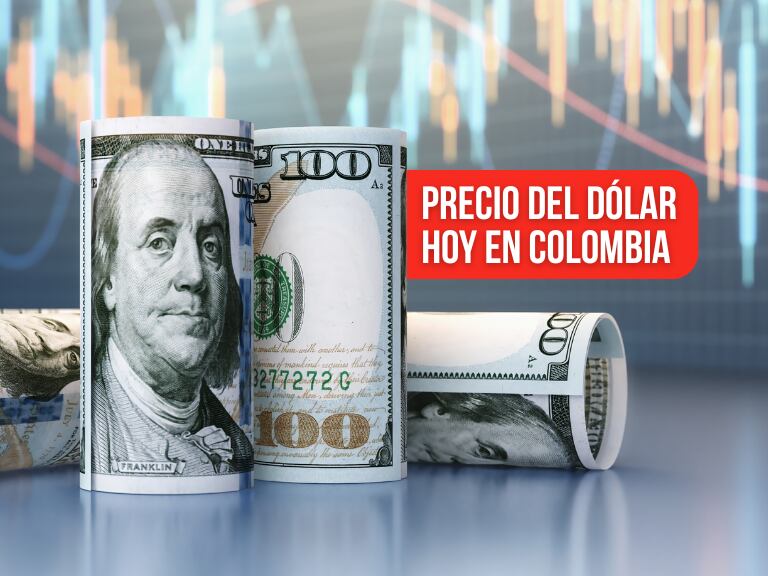 Dólares americanos envueltos con unas gráficas de fondo (Getty Images)