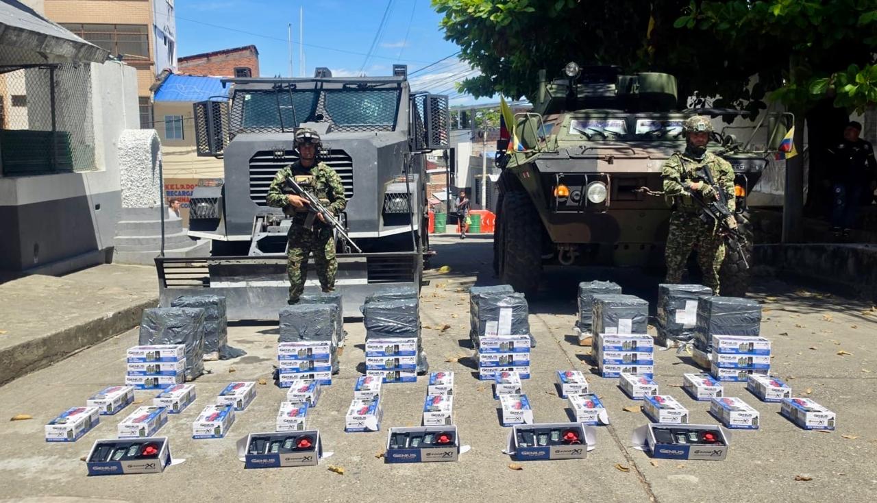 Los elementos incautados tenían un valor superior a los 40 millones de pesos. Crédito:Ejército Nacional.