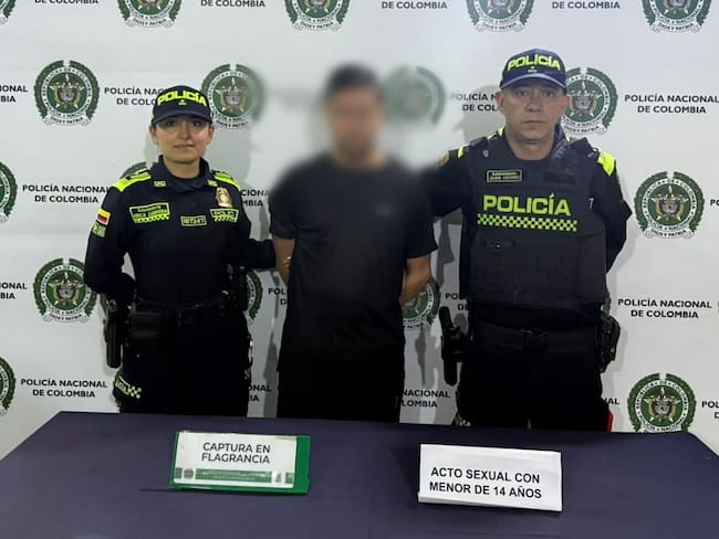Capturado por psunto abuos sexual en Bello- foto policía Metropolitana