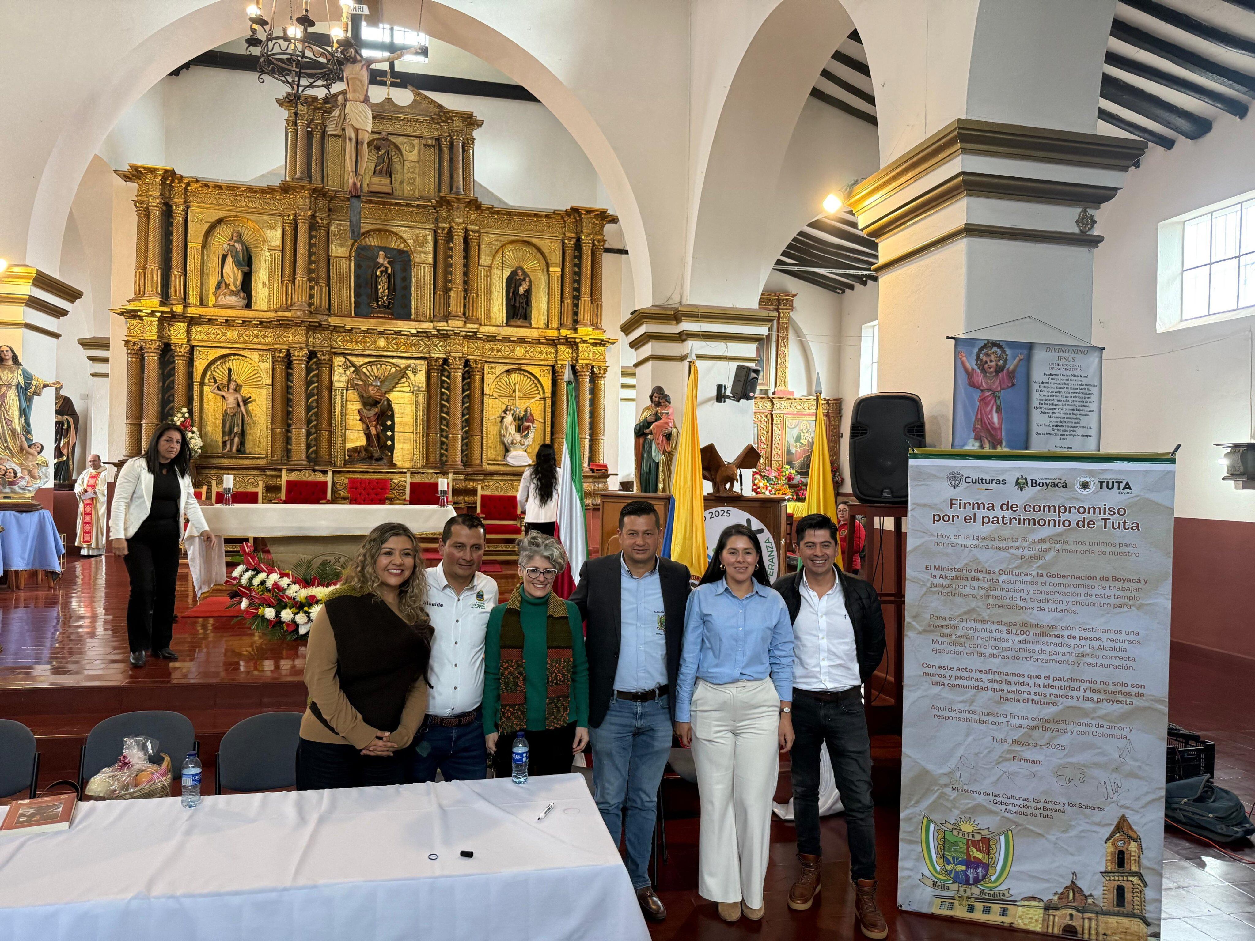 Ministerio de Cultura y Gobernación de Boyacá invertirán más de $2.200 millones en la conservación de templos coloniales en Tuta, Chíquiza y Chivatá