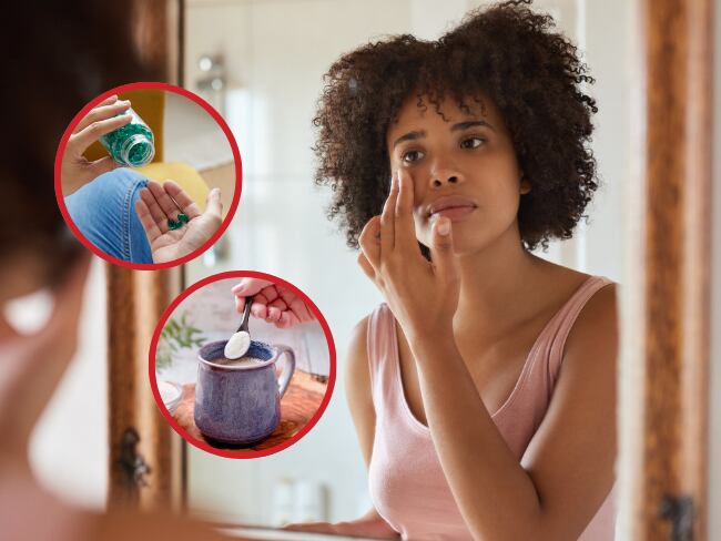 ¿Cuál es más efectivo el colágeno en polvo o en cápsula? // Mujer cuido su rostro // Getty Images