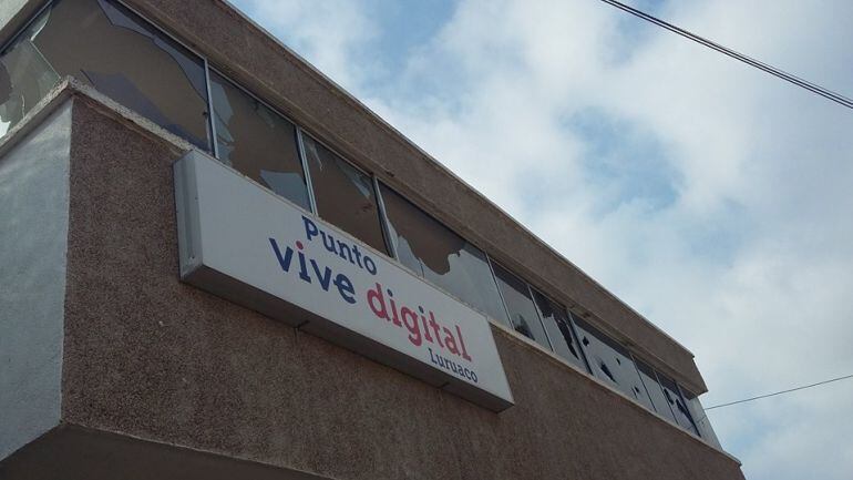 Aspecto de los destrozos durante la asonada en el municipio de Luruaco