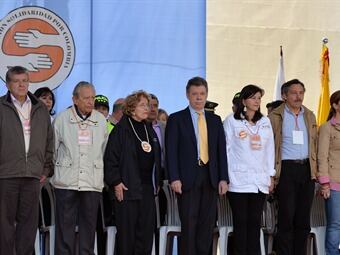 El presidente Santos asistió este domingo a la apertura de la XXXV Caminata de la Solidaridad por Colombia. Foto: Presidencia.