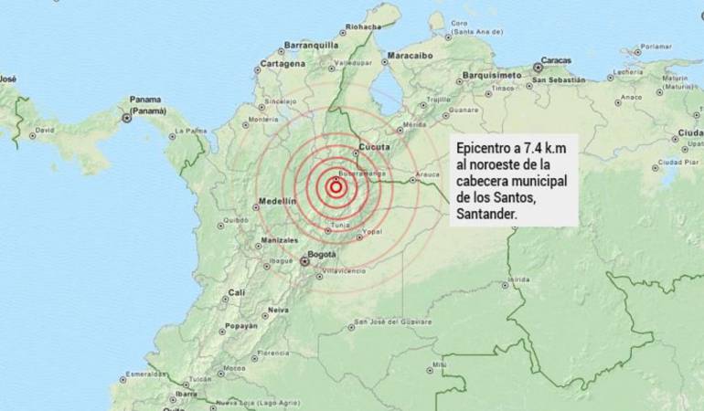 Epicentro del sismo.