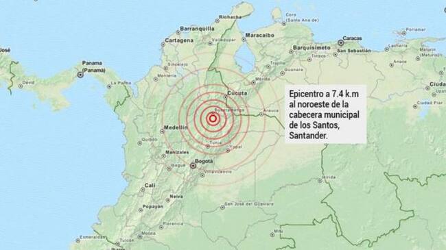 Epicentro del sismo.