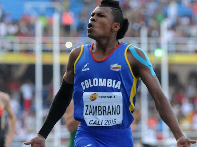 Anthony Zambrano en el Mundial de Atletismo de Menores Cali 2015, en la semifinal de los 400 metros hombres