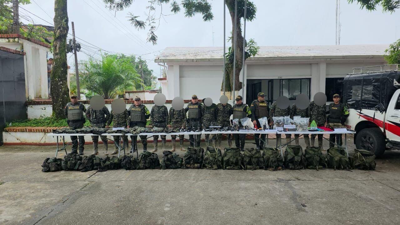 Capturados nueve integrantes de los llamados Comandos de Frontera, en Putumayo. Foto policía Putumayo.