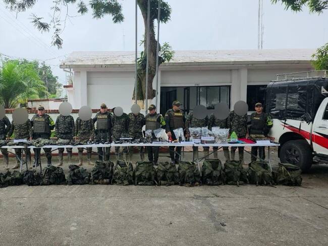 Capturados nueve integrantes de los llamados Comandos de Frontera, en Putumayo. Foto policía Putumayo.