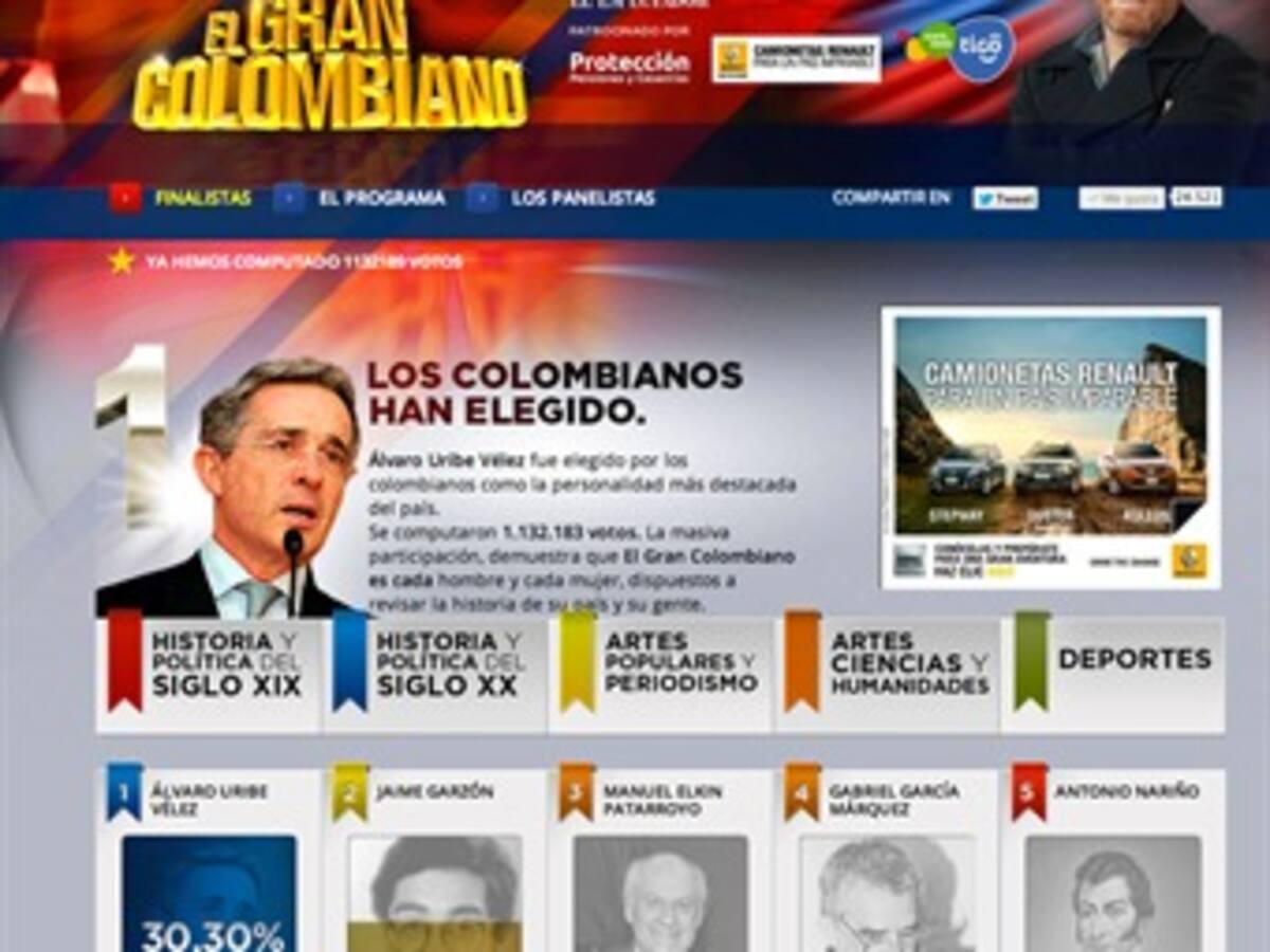 History Channel insiste que elección de El Gran Colombiano fue por voto popular