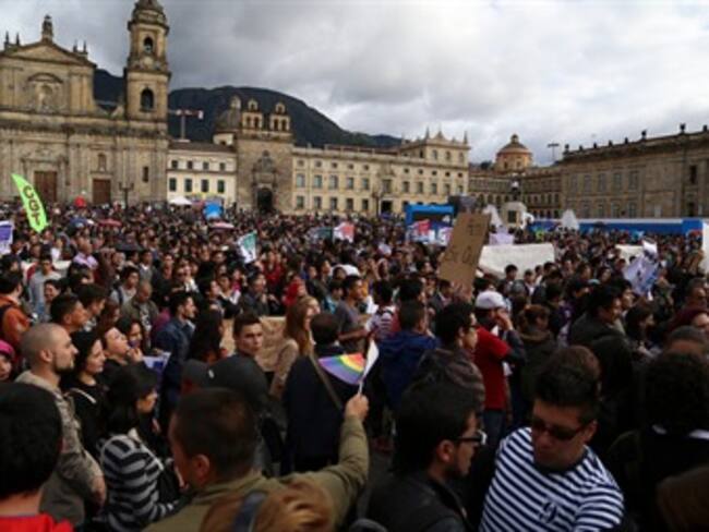 En fotos, la manifestación de seguidores de Petro en la Plaza de Bolívar