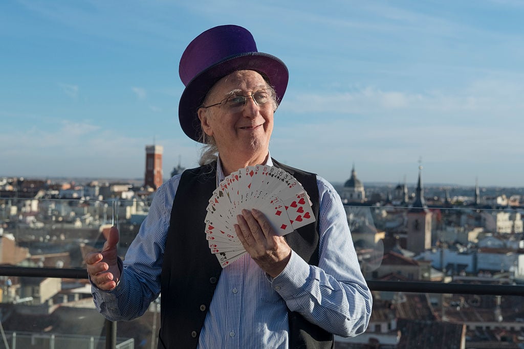 Juan Tamariz presents his new magic show at the Terrace of the Hotel Vincci Capitol Madrid, Spain, on October 7, 2016. (Photo by Oscar Gonzalez/NurPhoto via Getty Images)