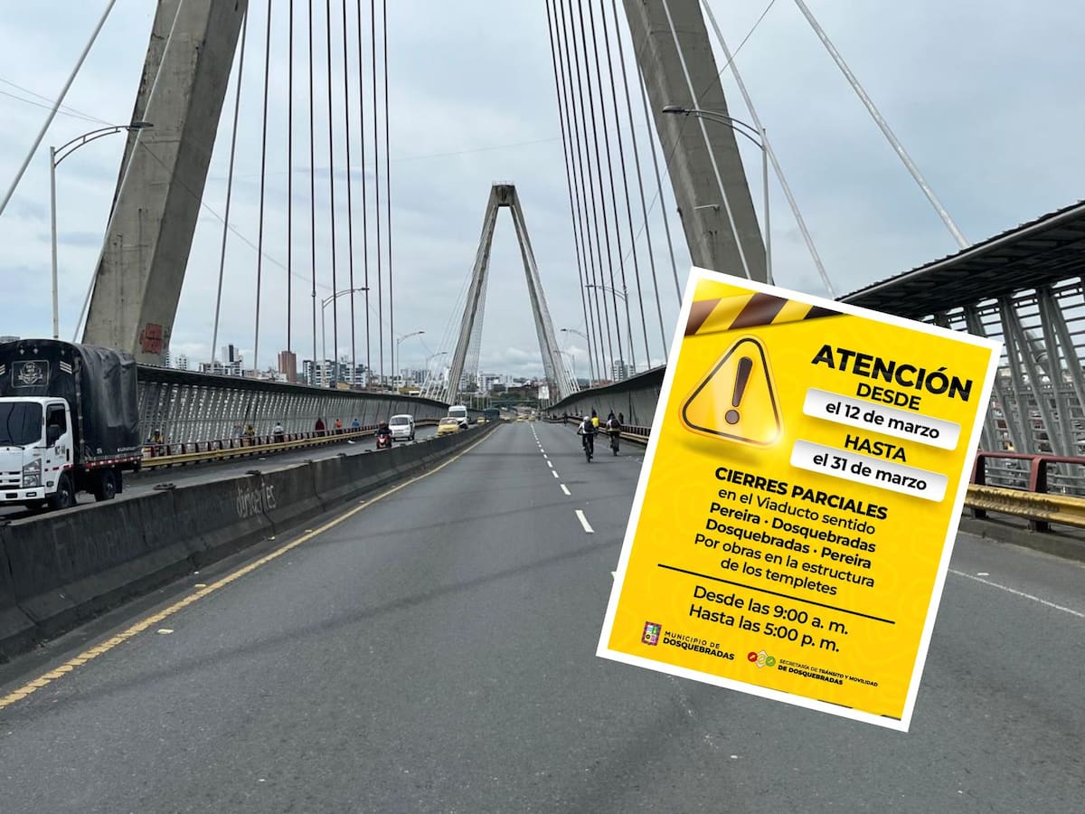 Durante 19 días habrá cierres parciales en el Viaducto de Pereira; el Invías hará mantenimiento