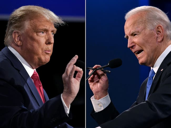 Joe Biden y Donald Trump durante un debate presidencial en 2020.