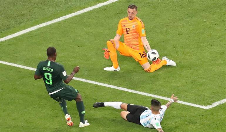 Armani tuvo un buen desempeño durante el partido Argentina vs Nigeria.