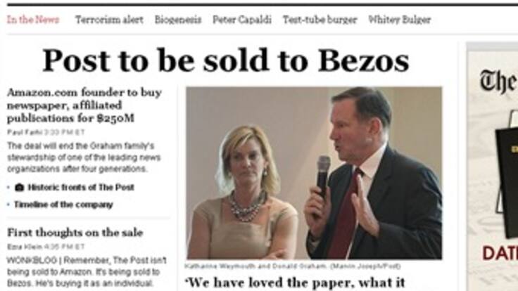 Dueño de Amazon comprará The Washington Post por 250 millones de dólares