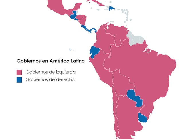 &quot;Mapa ideológico&quot; de América Latina tras las elecciones presidenciales en Brasil.