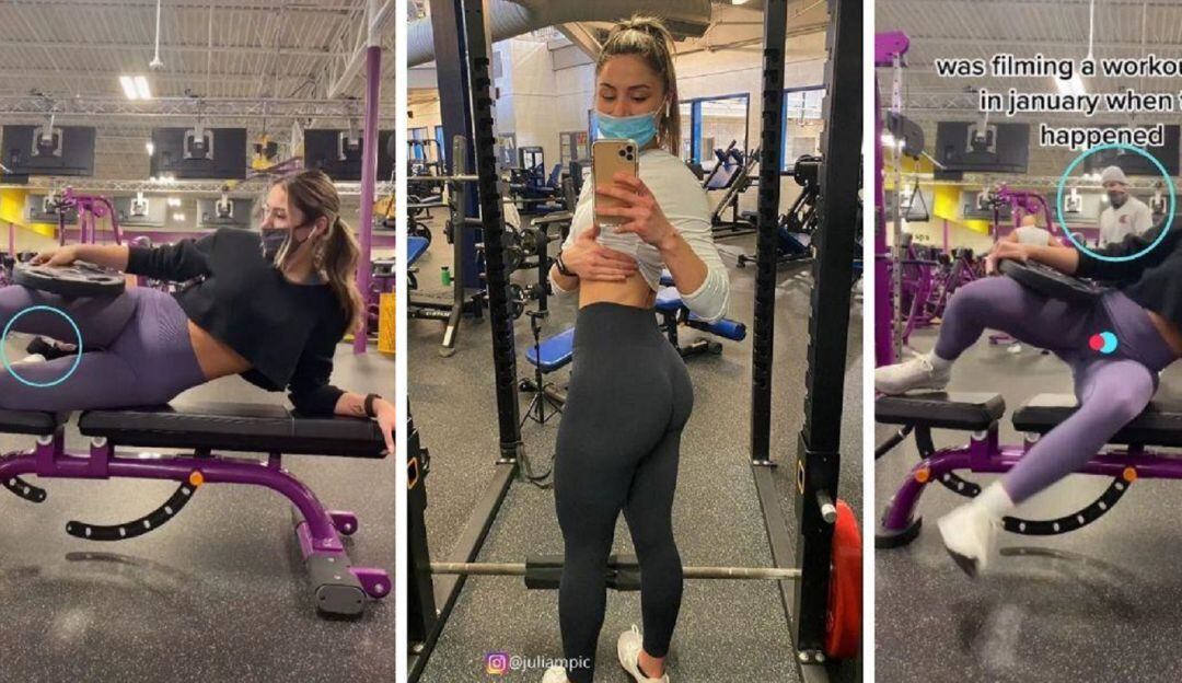 Influencer se dio cuenta de la acosaba en el gimnasio al hacer ejercicio para la cola.