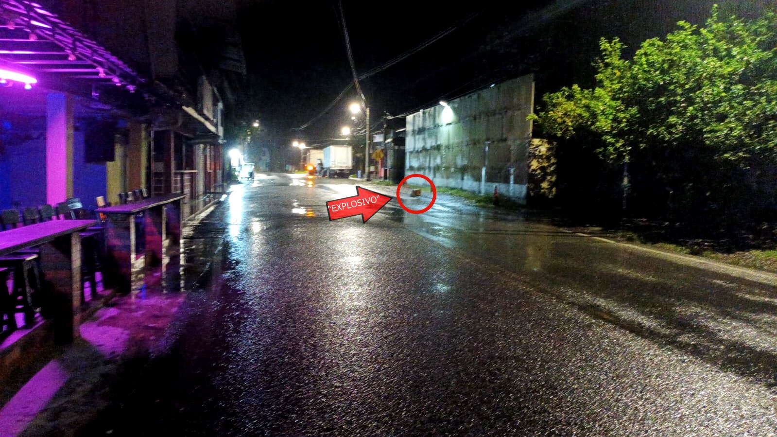 Explosivo dejado en la subestación de policía de Puerto Valdivia- foto policía Antioquia