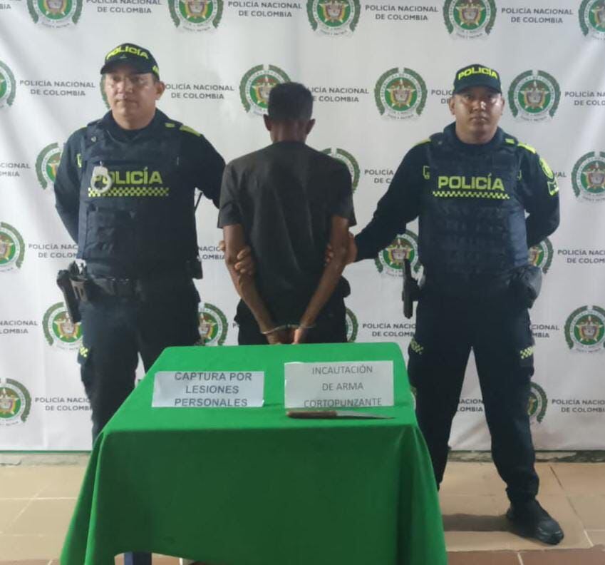 Capturado por atacar a una mujer con un cuchillo en Apartadó- foto policía Urabá