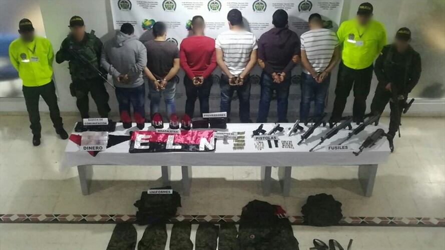 Entre los subversivos apresados se encuentra un hombre conocido como "El Mata Policías" a quien se le atribuye el homicidio de varios uniformados.. Foto: Cortesía/ Policía Nacional