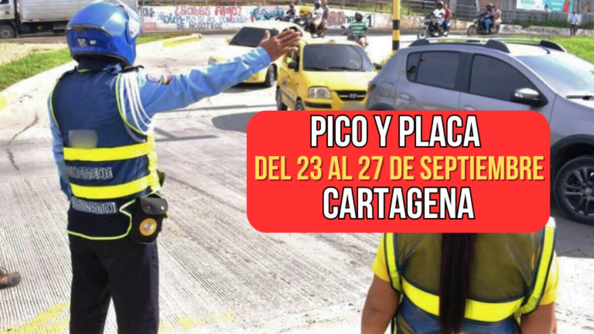 Pico y placa en Cartagena este lunes 23 de septiembre: Así rotará en particulares y motos