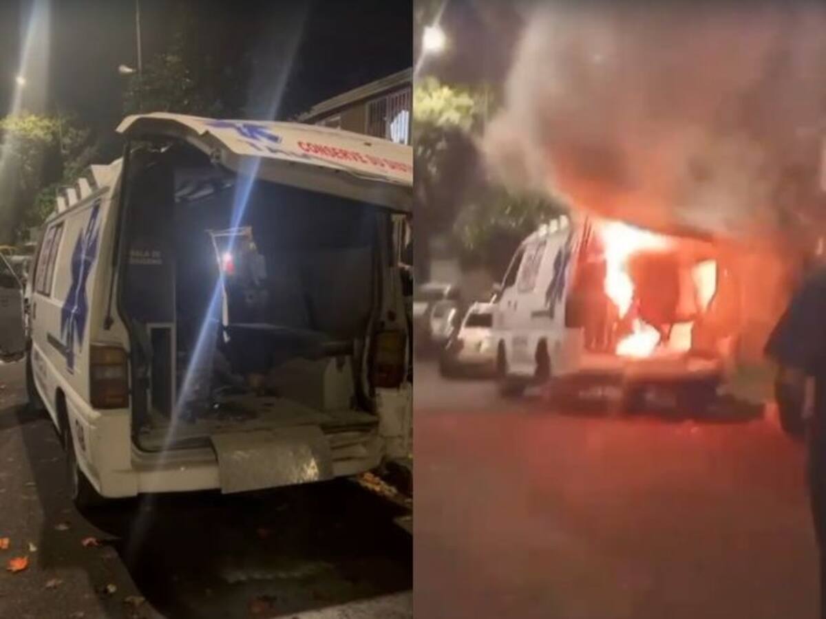 En Bucaramanga robaron una ambulancia y luego le prendieron fuego