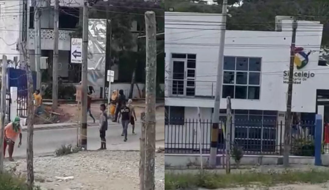 Vandalizan sede de la Secretaria de Tránsito de Sincelejo