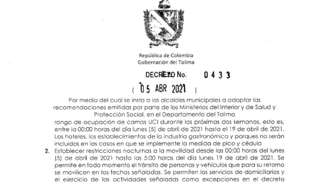 Las medidas se tomarán de momento hasta el próximo lunes.
