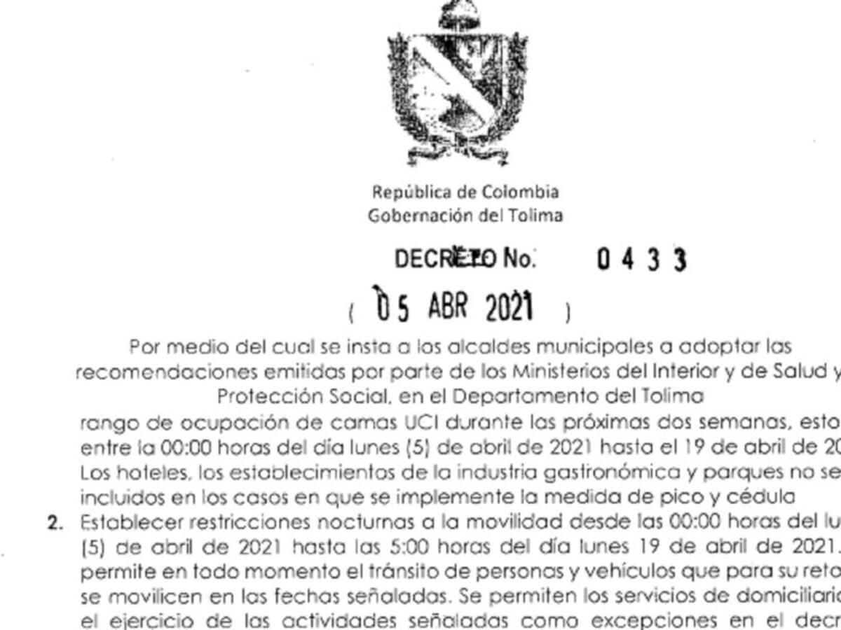 El gobierno del Tolima instó a los alcaldes a tomar medidas contra el COVID
