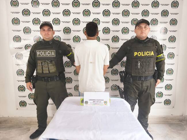 Conductor realizó una maniobra peligrosa, arrollando al uniformado. Foto Policía Huila