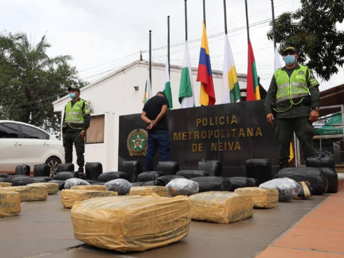 250 kilos de marihuana incauta la policía metropolitana de Neiva
