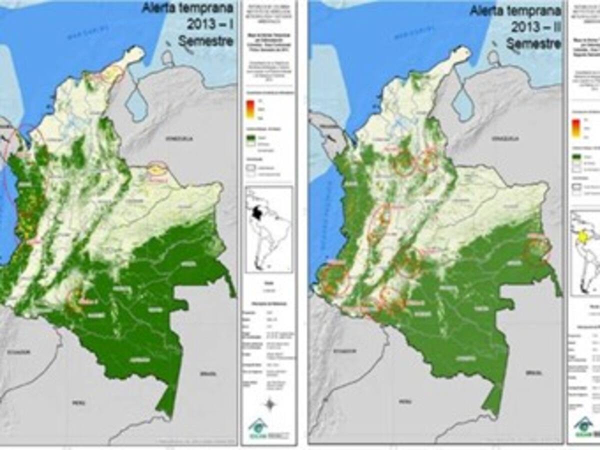 Alertan por ocho nuevos núcleos de deforestación en Colombia