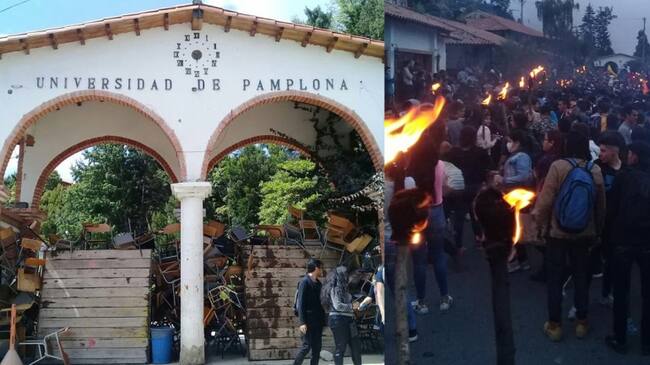 Cierre en la Unipamplona y marcha de estudiantes