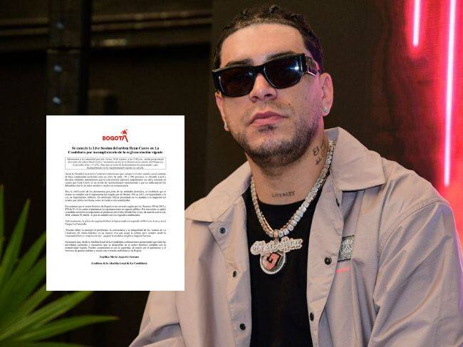 Cancelan concierto gratuito de Ryan Castro en Bogotá por incumplimiento de requisitos.