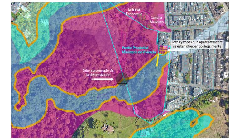 Ubicación cartográfica del Ecoparque Alcázares en Manizales