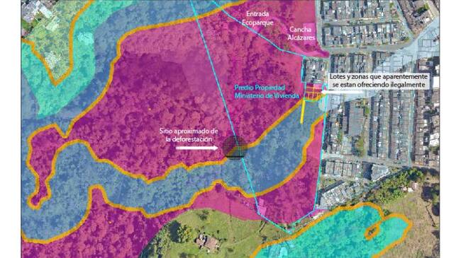 Ubicación cartográfica del Ecoparque Alcázares en Manizales