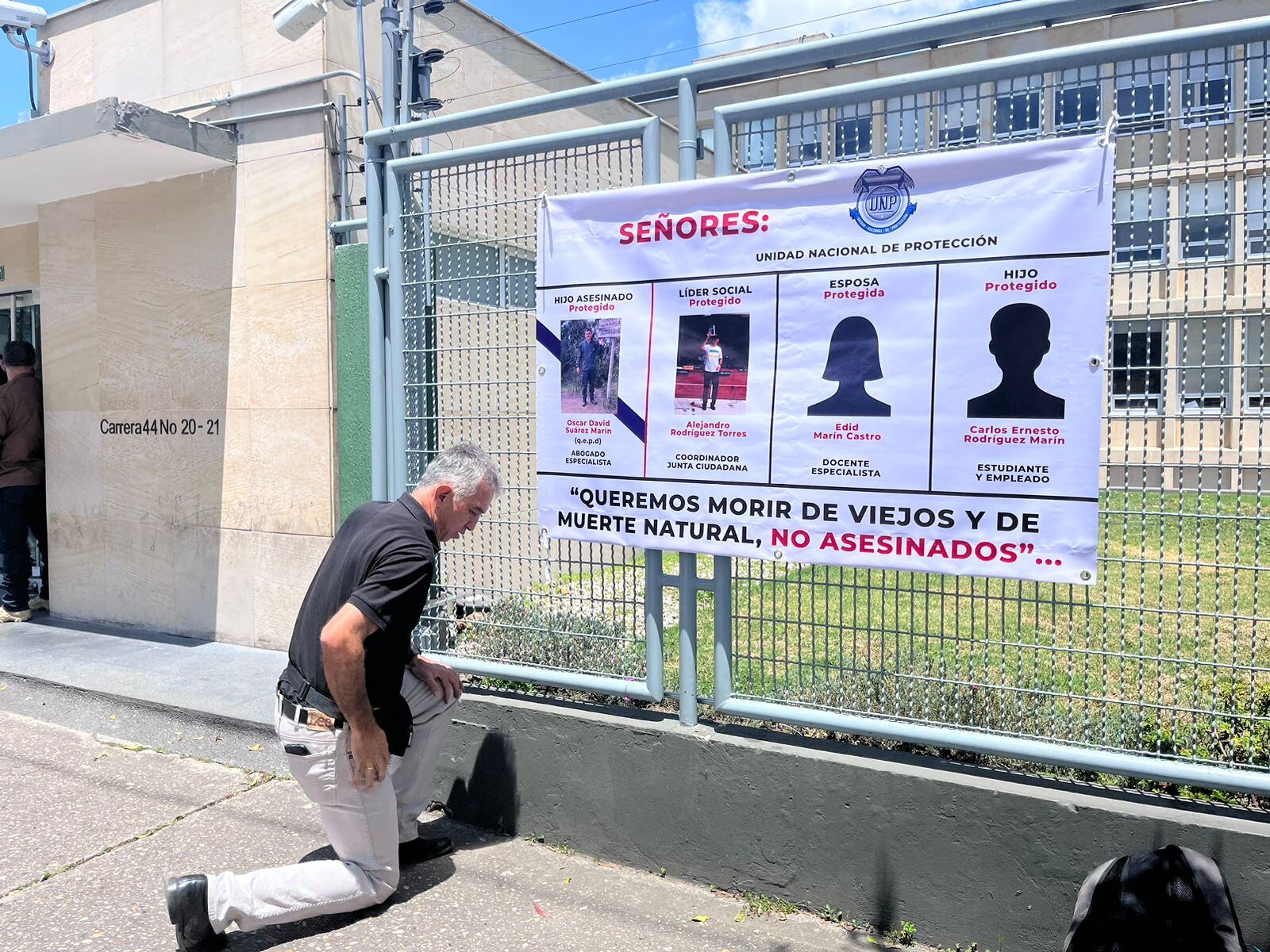 Alejandro Rodríguez veedor ciudadanos y la huelga de hambre en la UNP. Foto: Cortesía ciudadanos