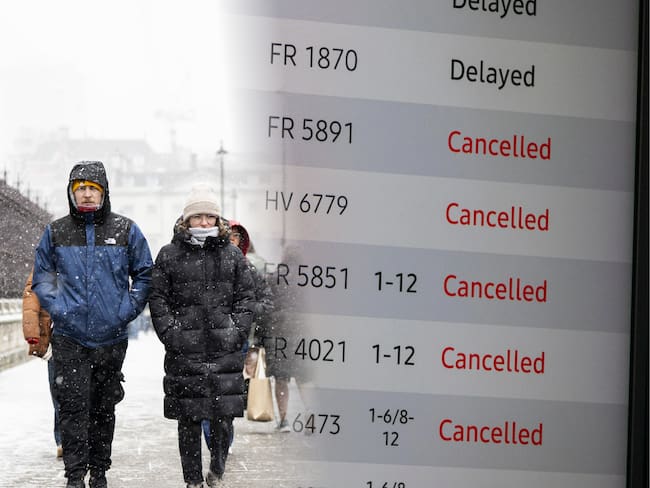 La cancelación de vuelos ocurrió particularmente en Países Bajos y Francia por cuenta de la caída de temperaturas y un temporal de nieve que afecta a buena parte del continente.
(Foto: Caracol Radio / Getty )