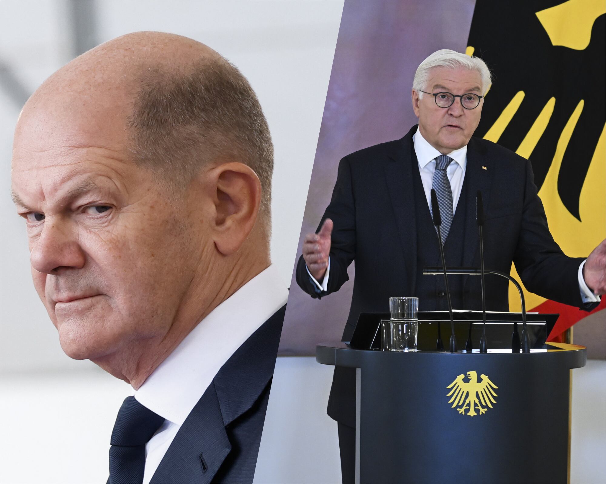 El canciller alemán, Olaf Scholz (i) y el presidente del país, Frank-Walter Steinmeier.
(Foto: Caracol Radio / Getty)