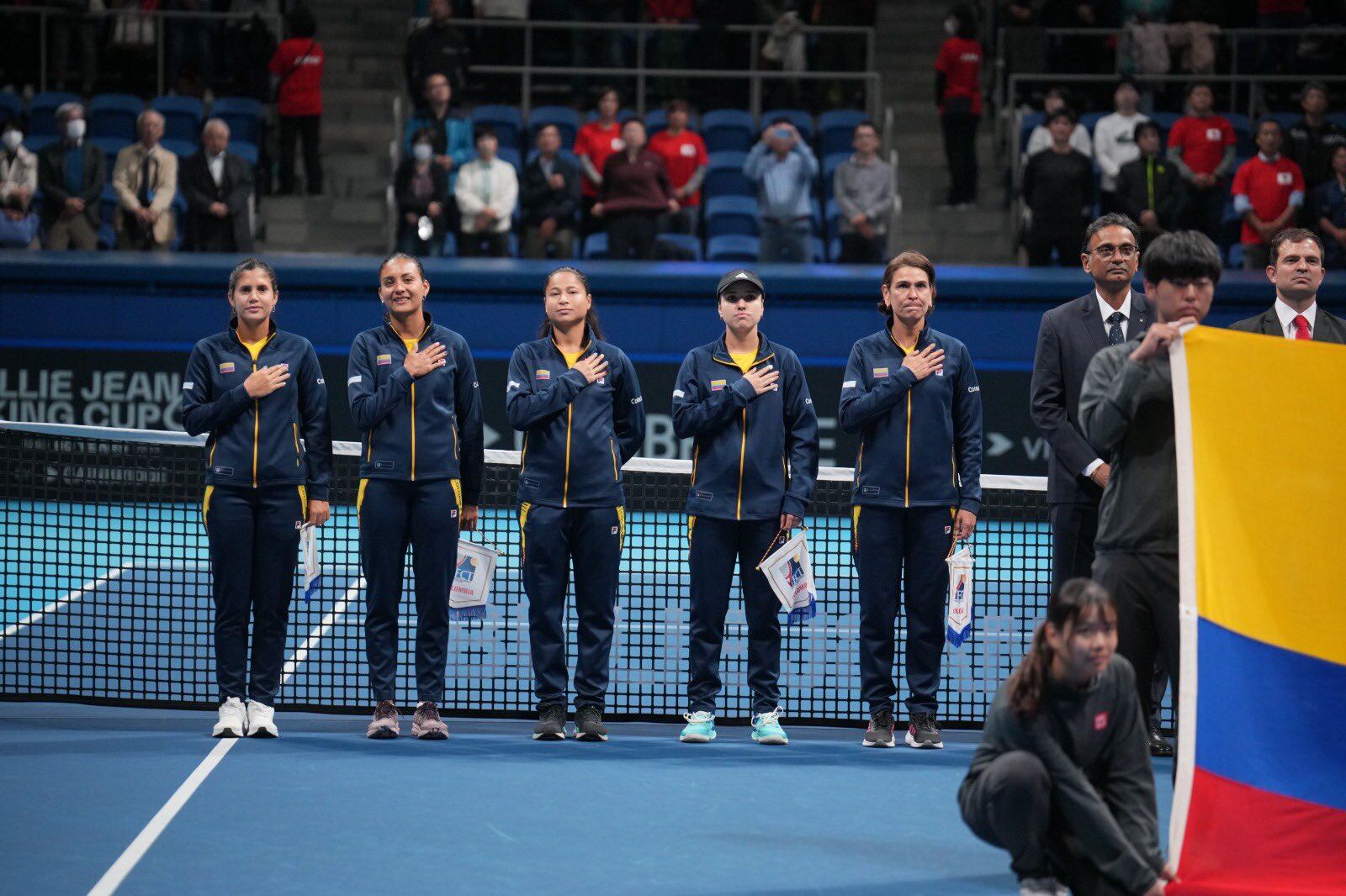 Delegación colombia de tenis femenino en la Billie Jean Cup // Twitter (X): @fedecoltenis