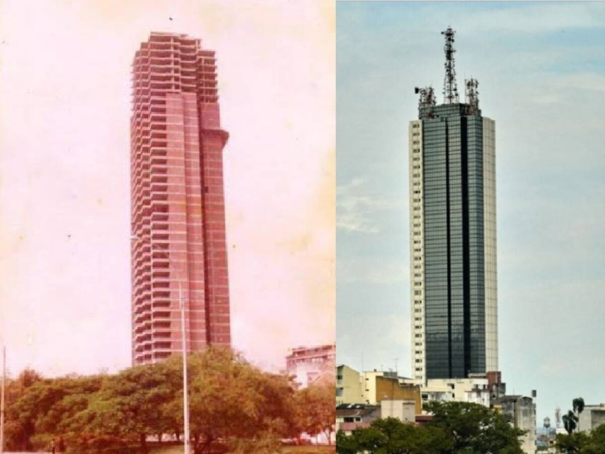 Torre de Cali en plena construcción