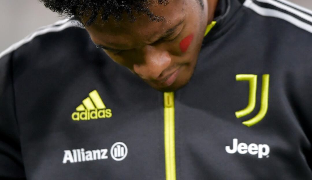 Juan Guillermo Cuadrado, jugador de la Juventus, con su rostro pintado.