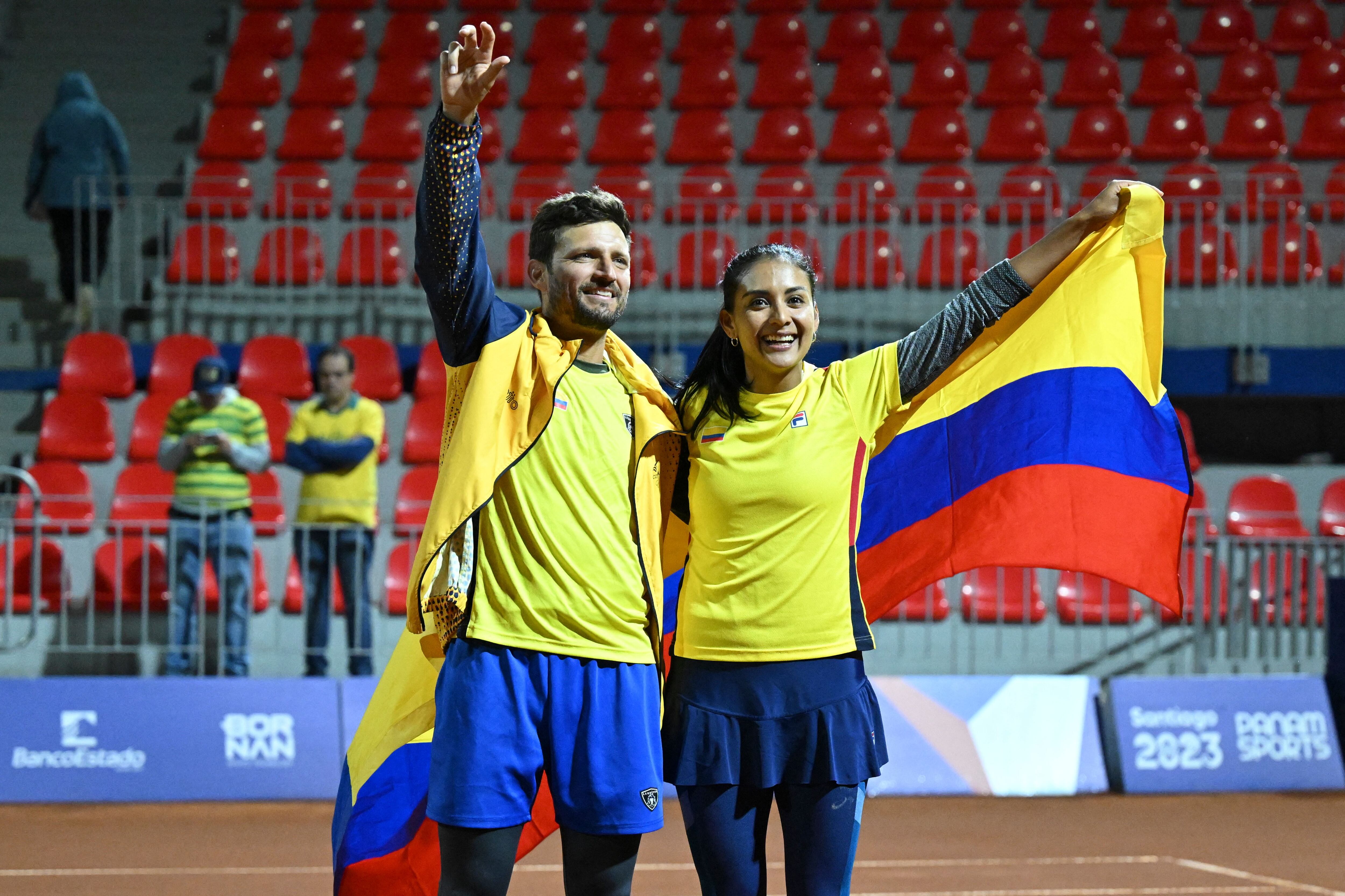 Nicolás Barrientos y Yuliana Lizarazo le dieron a Colombia una nueva medalla de oro en los Juegos Panamericanos. (Photo by Raul ARBOLEDA / AFP) (Photo by RAUL ARBOLEDA/AFP via Getty Images)