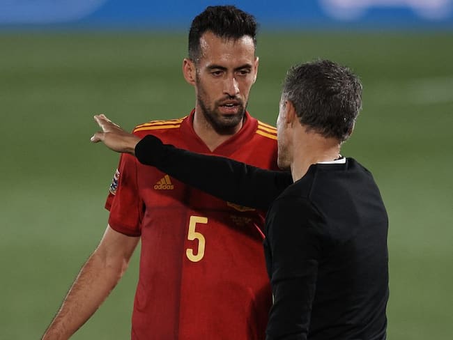 Busquets y Luis Enrique