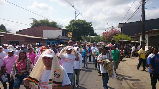 Marcha en paro minero de Segovia, Antioquia.