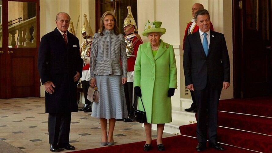 El presidente Juan Manuel Santos durante su visita de Estado a la Reina Isabel II de Inglaterra. Foto: Colprensa/Presidencia