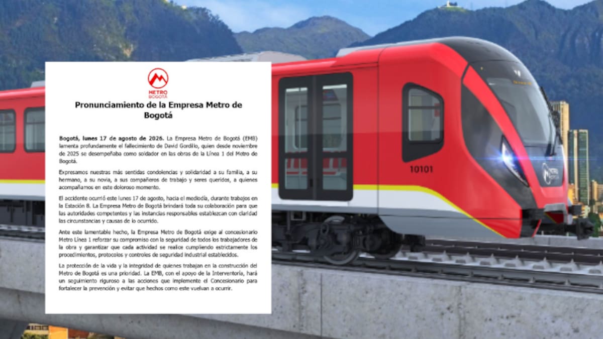 Muere un trabajador en las obras del Metro de Bogotá: piden investigar y reforzar la seguridad