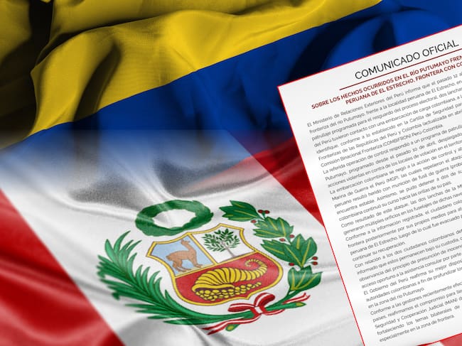 La Cancillería peruana informó que la Marina de Guerra de ese país abrió fuego contra una embarcación colombiana porque la lancha de carga se negó a detenerse e identificarse y, desde la embarcación, se disparó a los uniformados.
(Foto: Caracol Radio / Getty / Cortesía cancillería peruana)